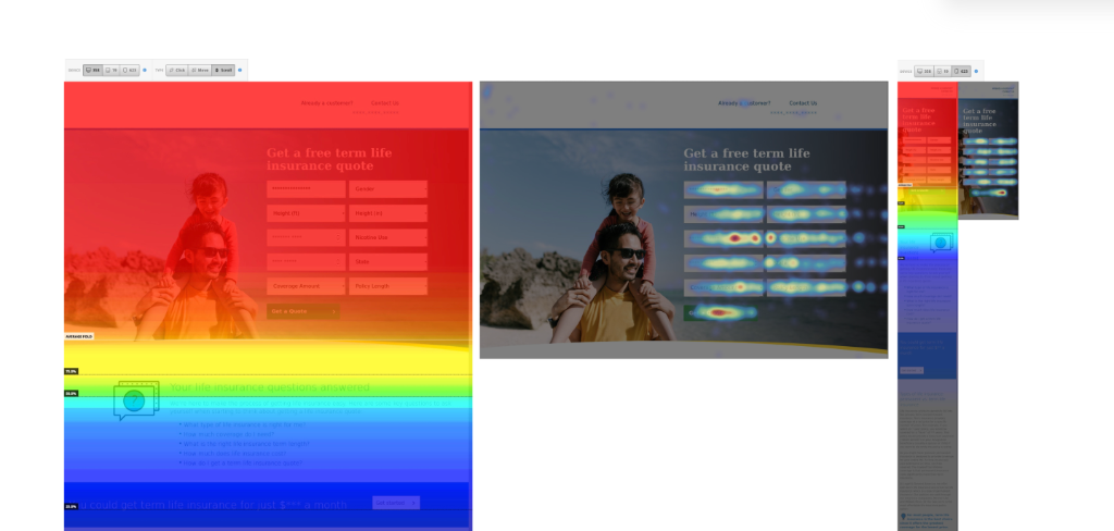 Hotjar heatmap