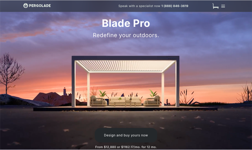 Pergolade sunset lifestyle render